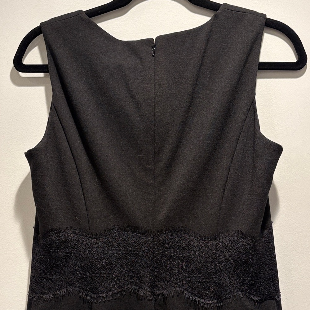 Rafaella Black Sleeveless Sheath Dress Lace Waist Inlay Size 6P LBD - Picture 7 of 11